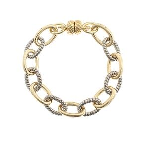 Twotone Oval Link Chain Bracelet